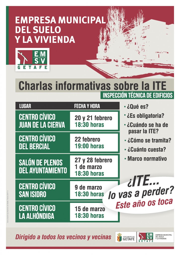 SESIONES INFORMATIVAS SOBRE LA ITE EN GETAFE EN 2017